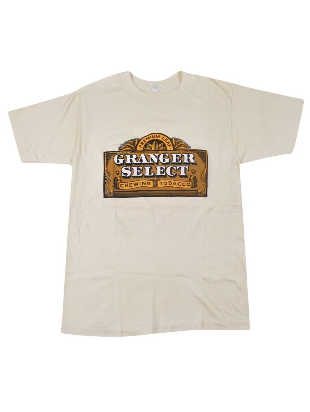 Vintage Granger Select Premium Leaf Chewing Tobacco 80s Tan Shirt Size Large